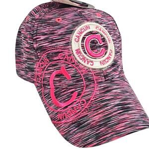 Robin Ruth Original CANCUN Women Black/Pink Adjustable Baseball Hat Cap OS (NWT)